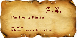 Perlberg Mária névjegykártya